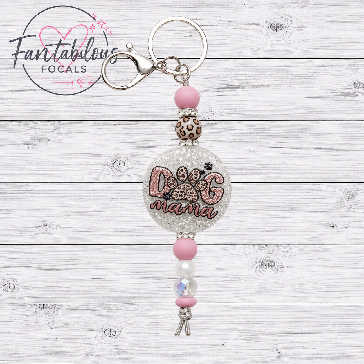 30mm Dog Mama Custom Silicone Focal Bead