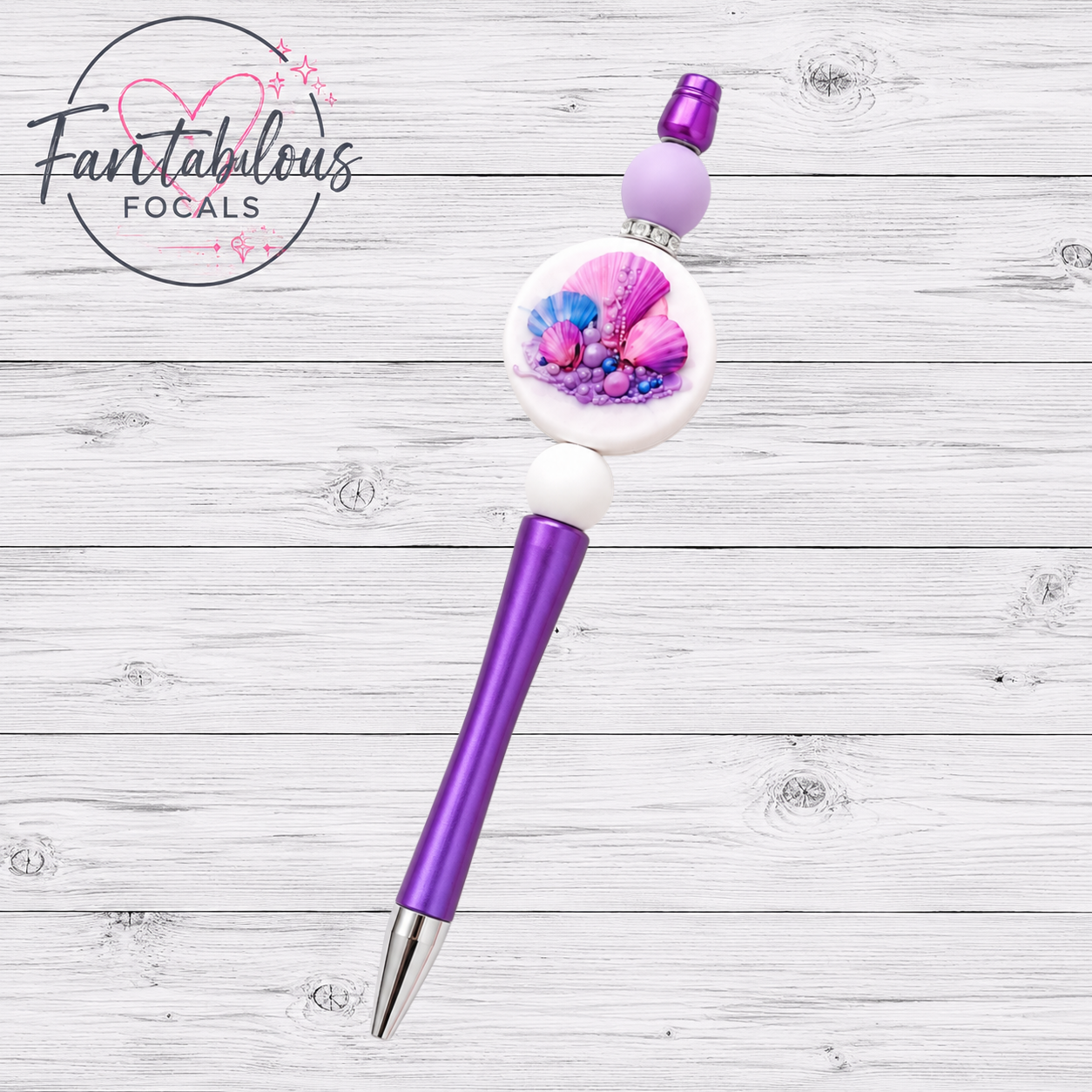 30mm Seashells Custom Exclusive Silicone Focal Bead