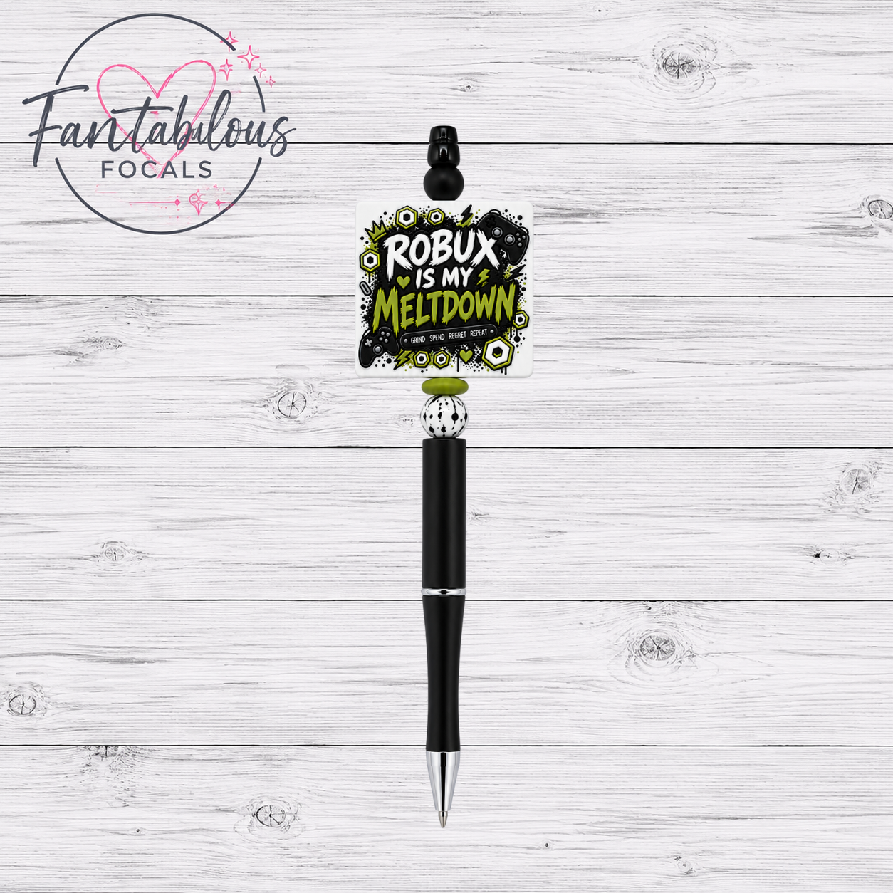 Robux Is My Meltdown Gamer Silicone Focal Bead