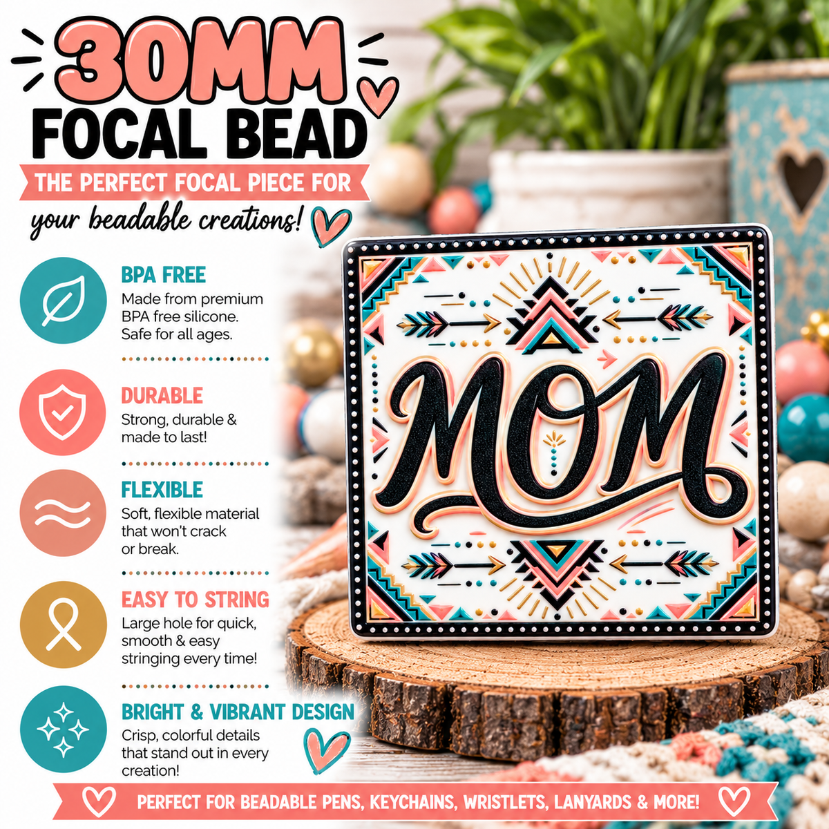 MOM Southwestern Silicone Focal Bead