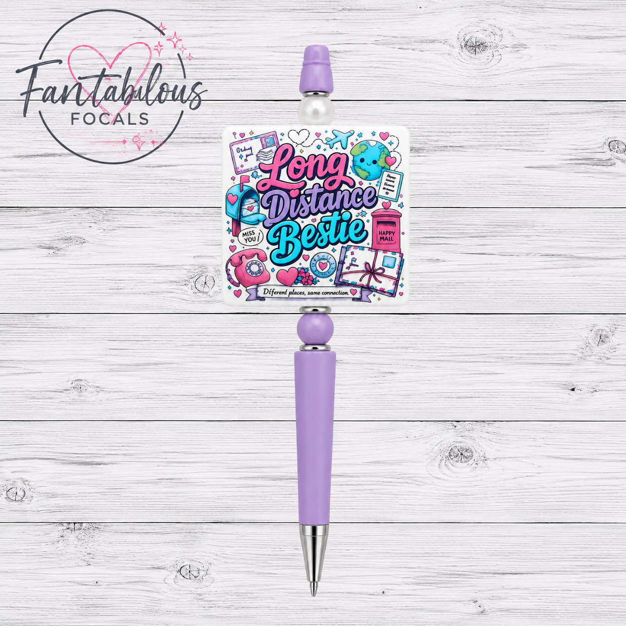 Long Distance Bestie Silicone Focal Bead