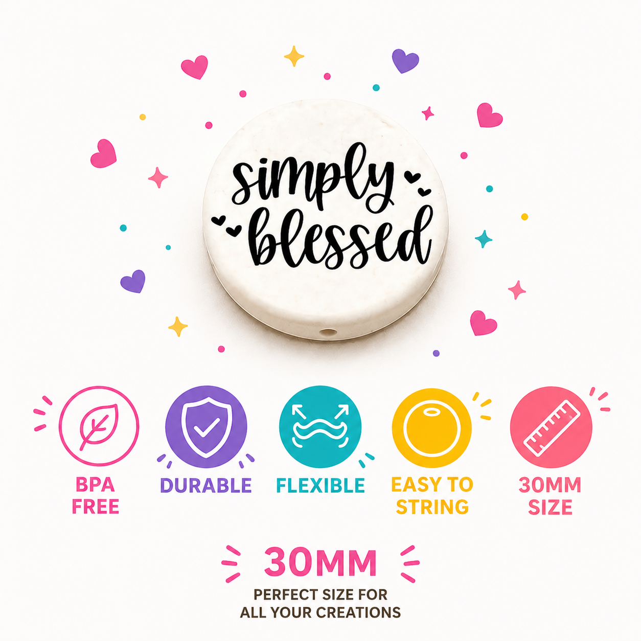 Simply Blessed Focal Bead