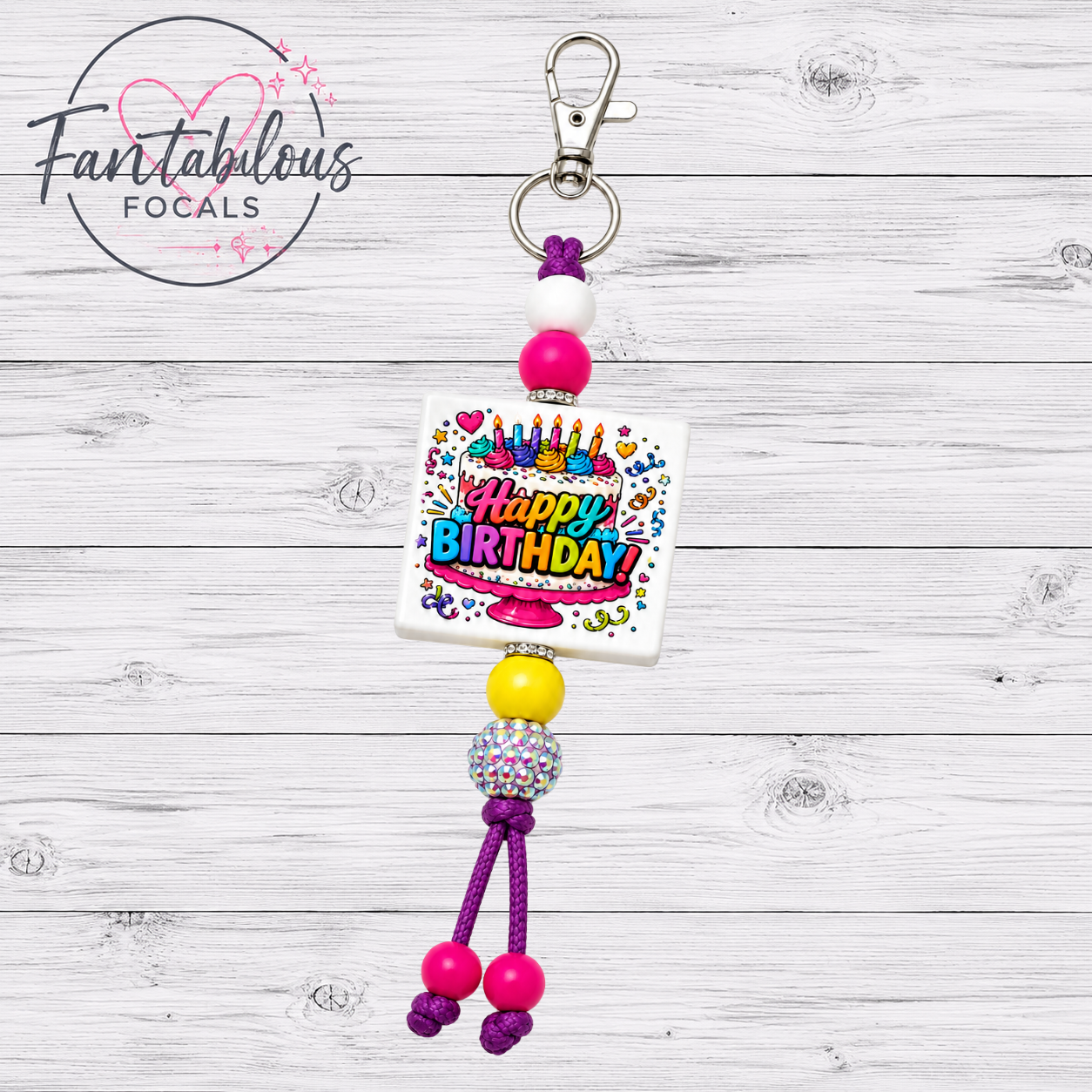 Happy Birthday Silicone Focal Bead