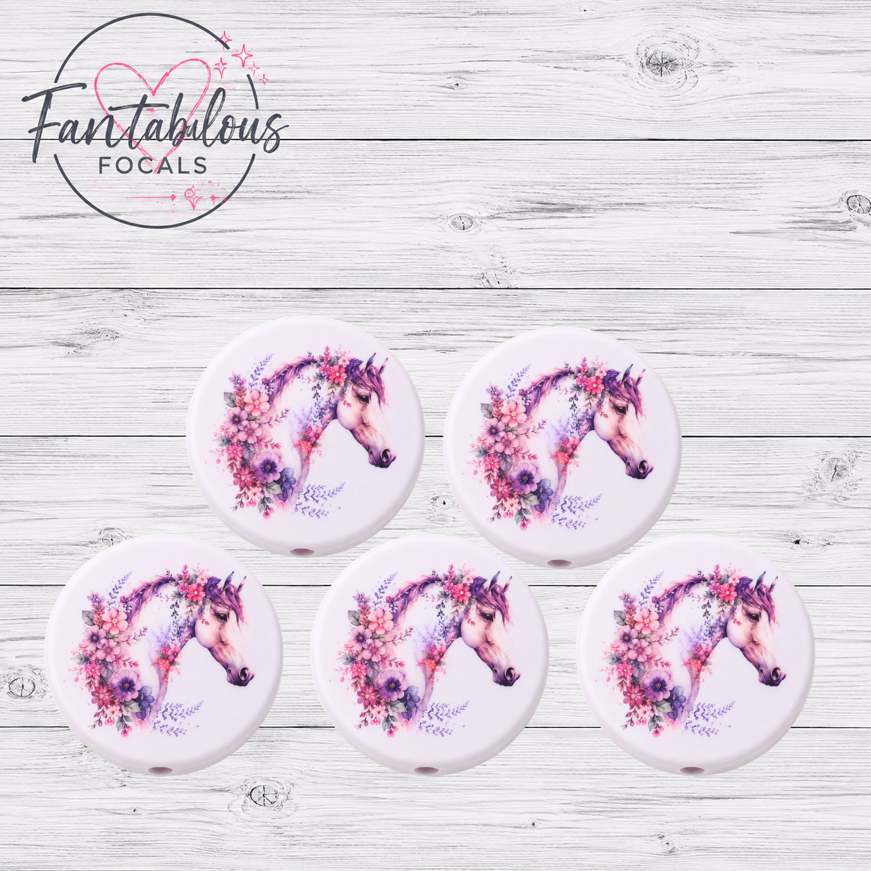 Floral Horse Focal Bead