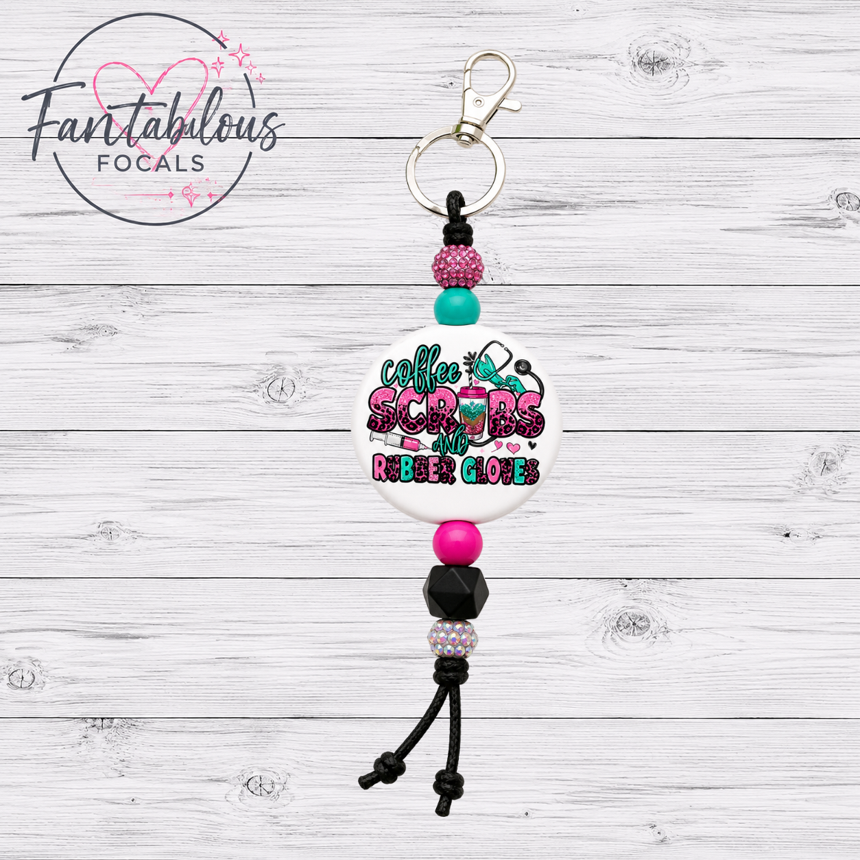 Coffee Scrubs & Rubber Gloves Focal Bead