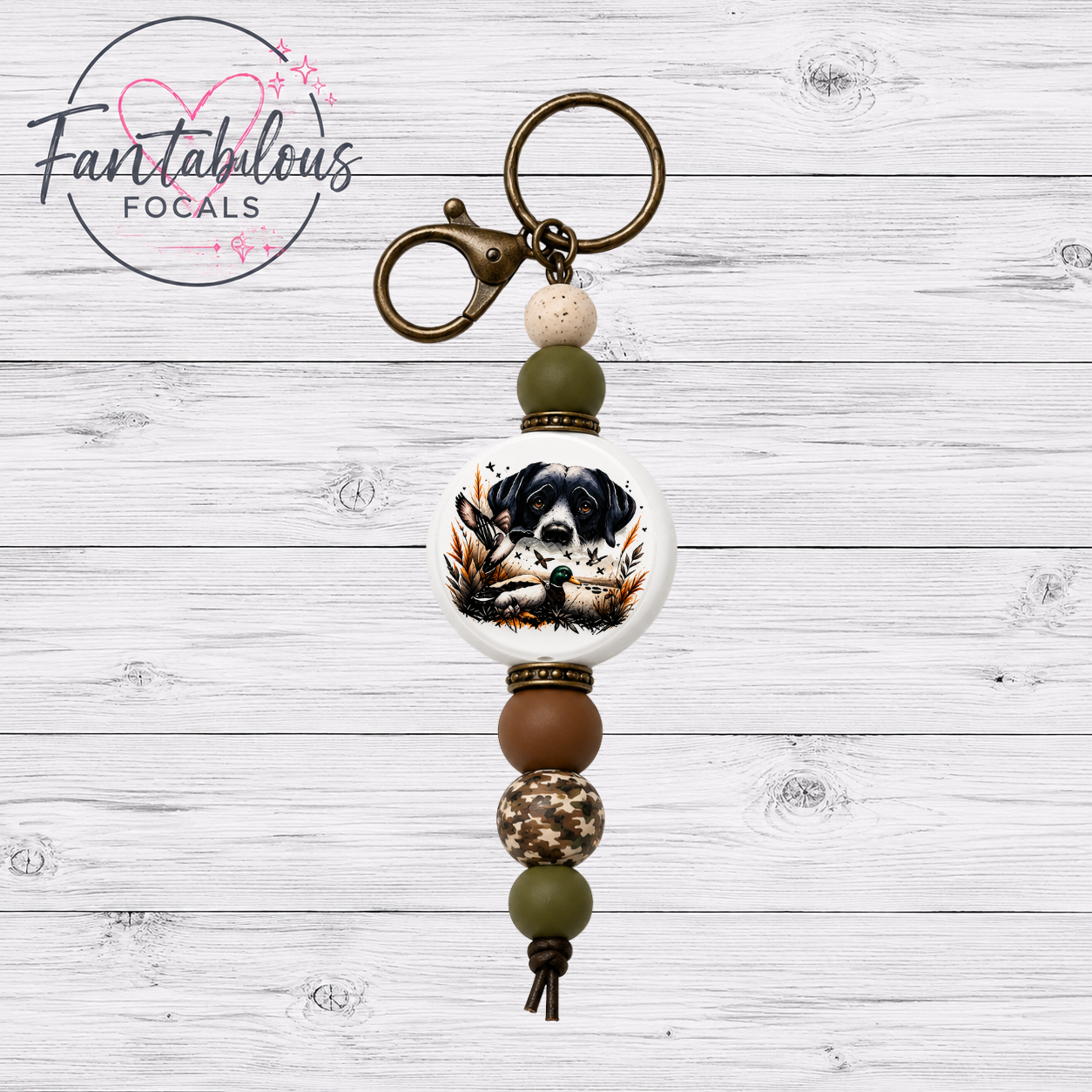 30MM Hunting Dog Silicone Focal Bead