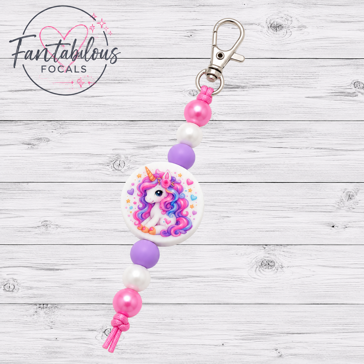 Pastel Unicorn Silicone Focal Bead
