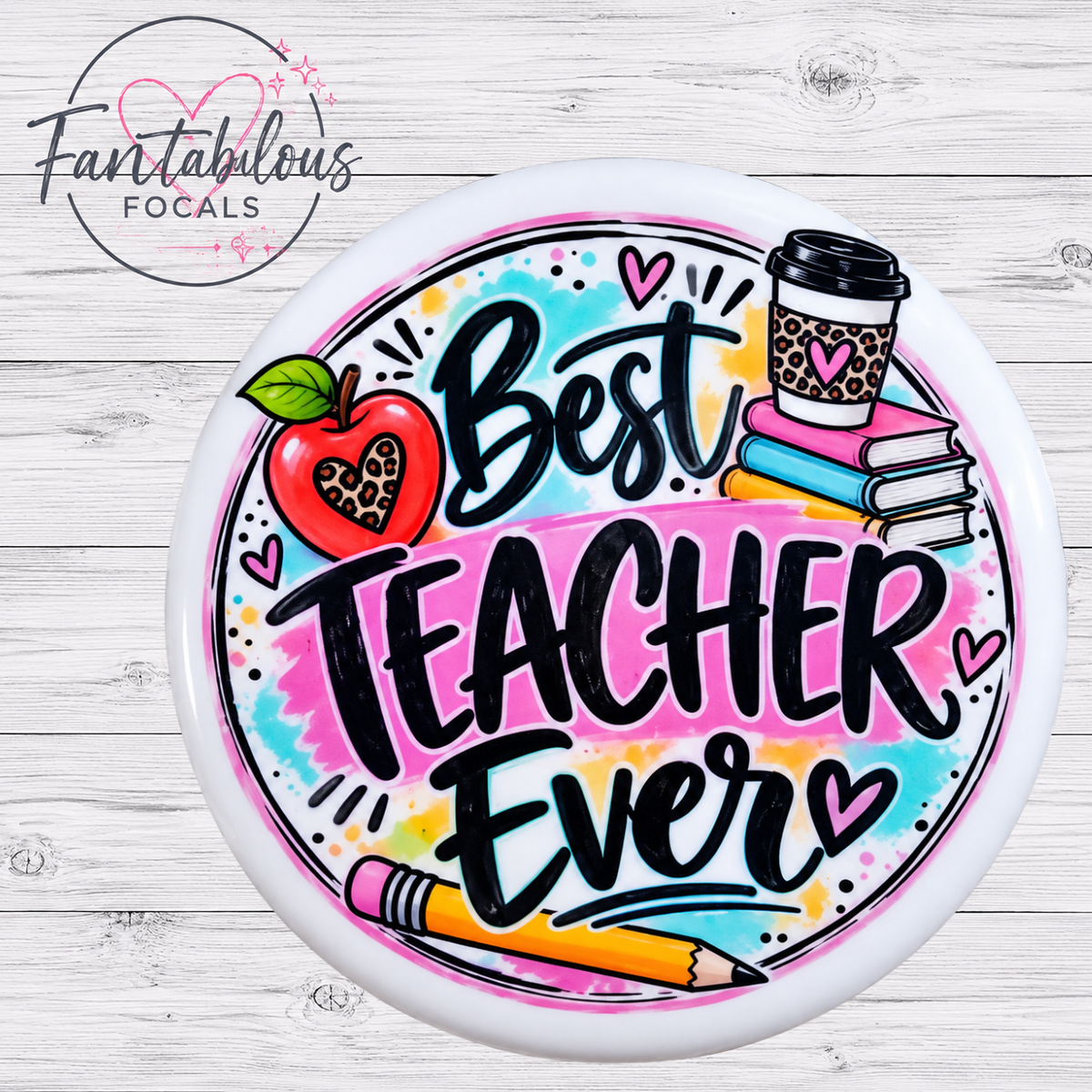 Best Teacher Ever Silicone Focal Bead