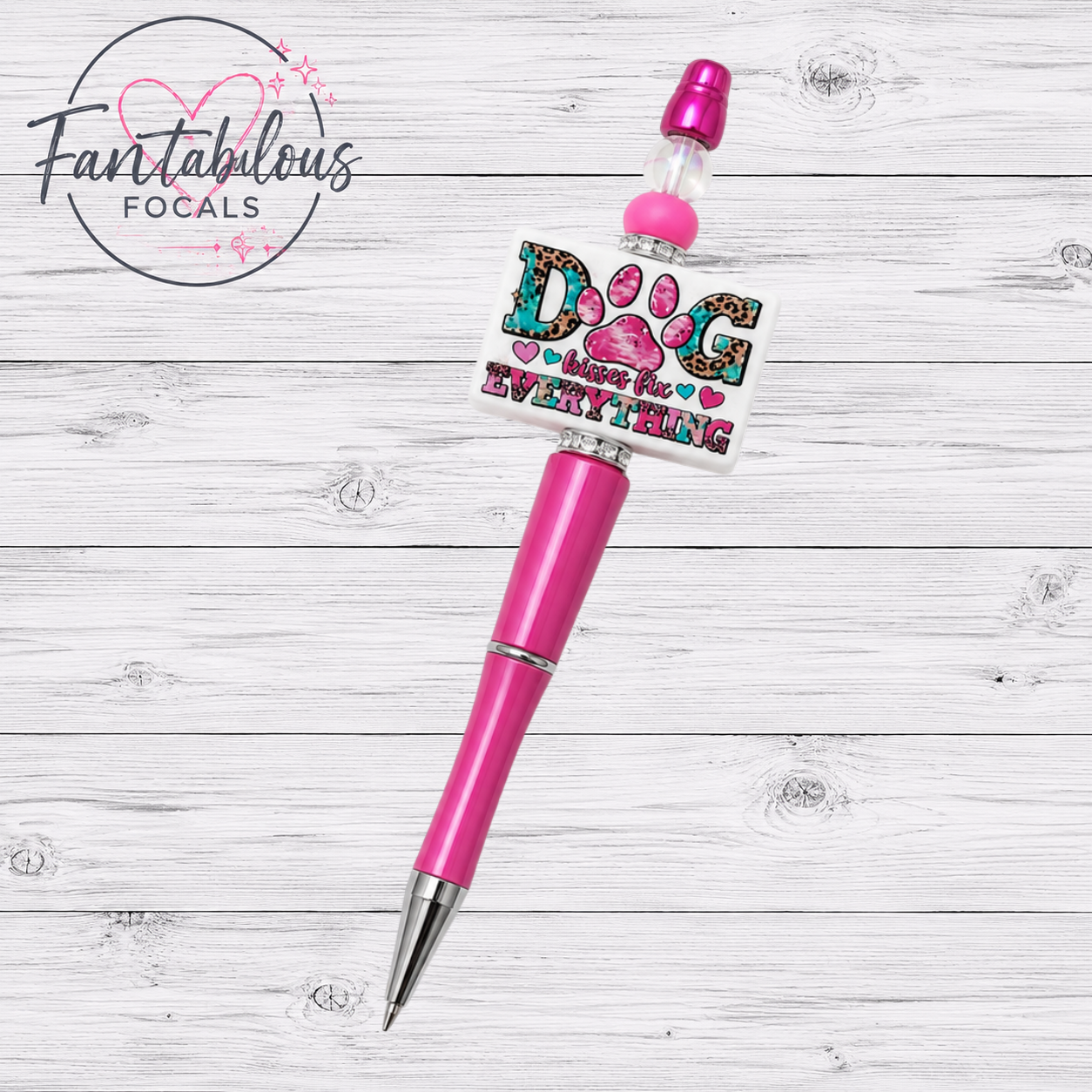Dog Kisses Fix Everything Focal Bead