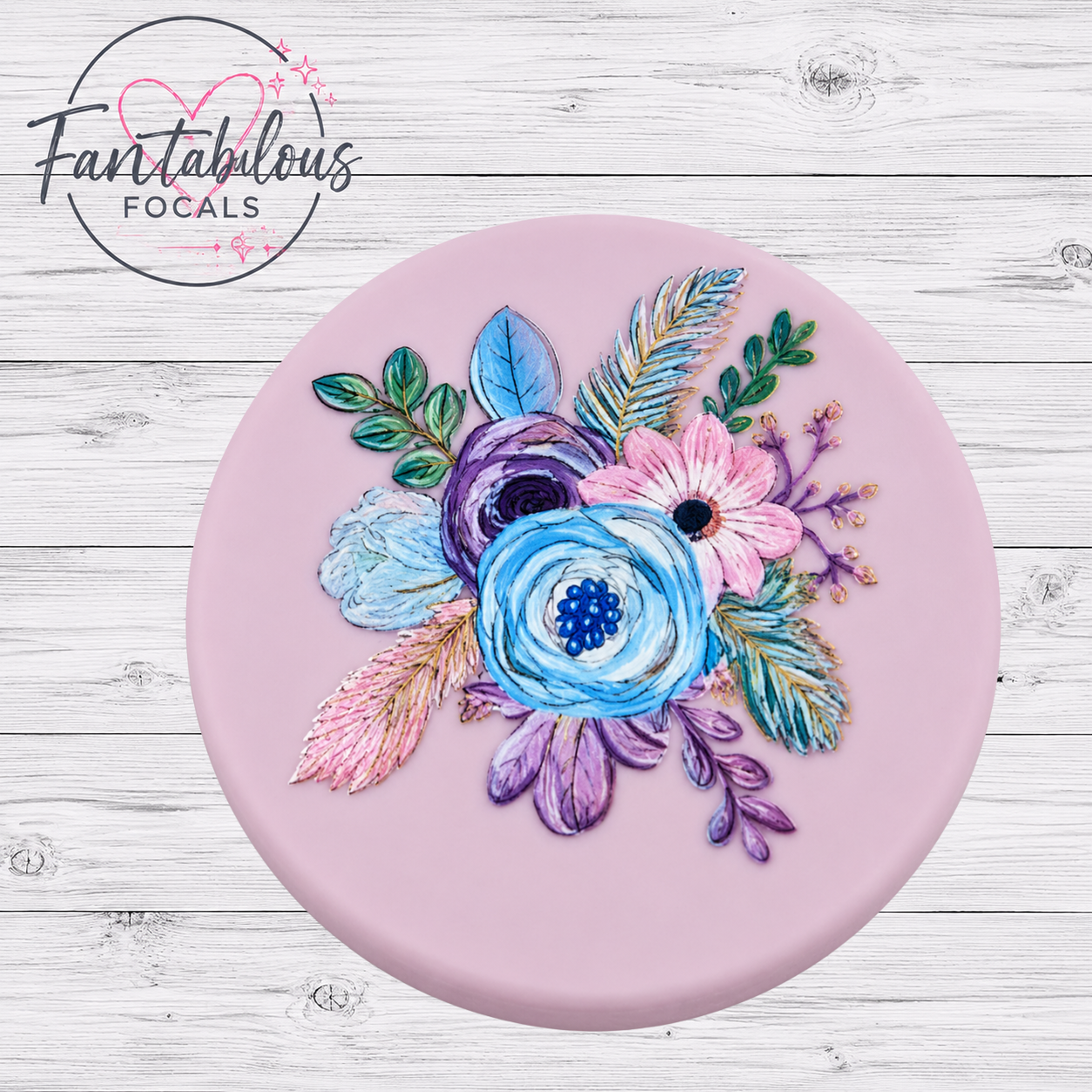 30mm Flower Bouquet Custom  Silicone Focal Bead