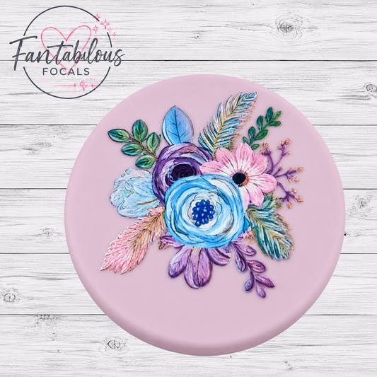 30mm Flower Bouquet Custom  Silicone Focal Bead