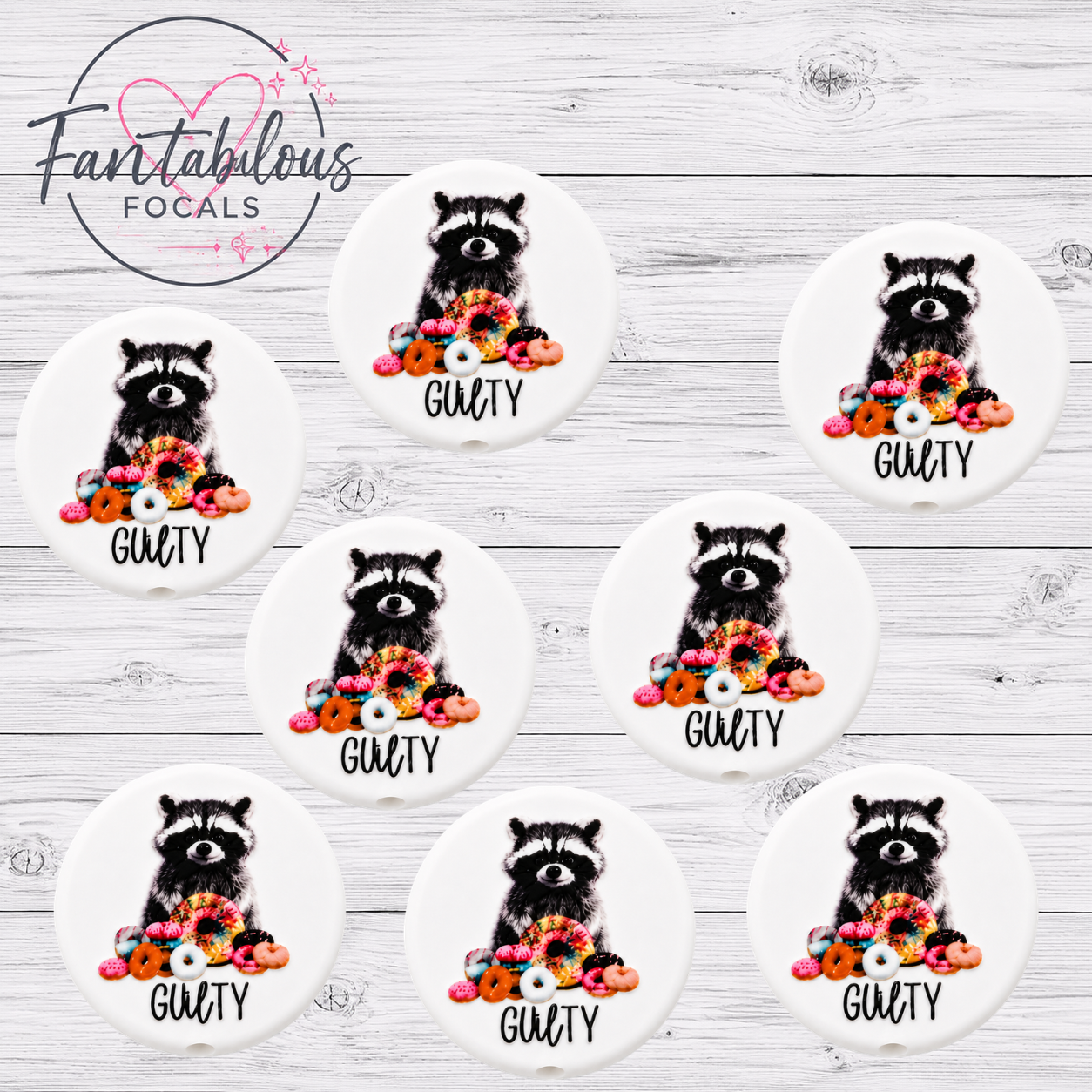 30MM Guilty Raccoon Silicone Focal Bead