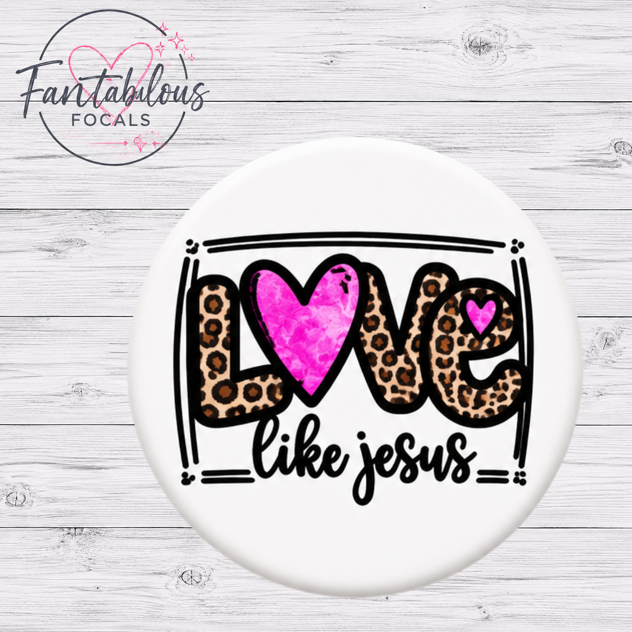 30MM Love Like Jesus Silicone Focal Bead