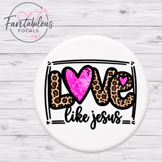 30MM Love Like Jesus Silicone Focal Bead