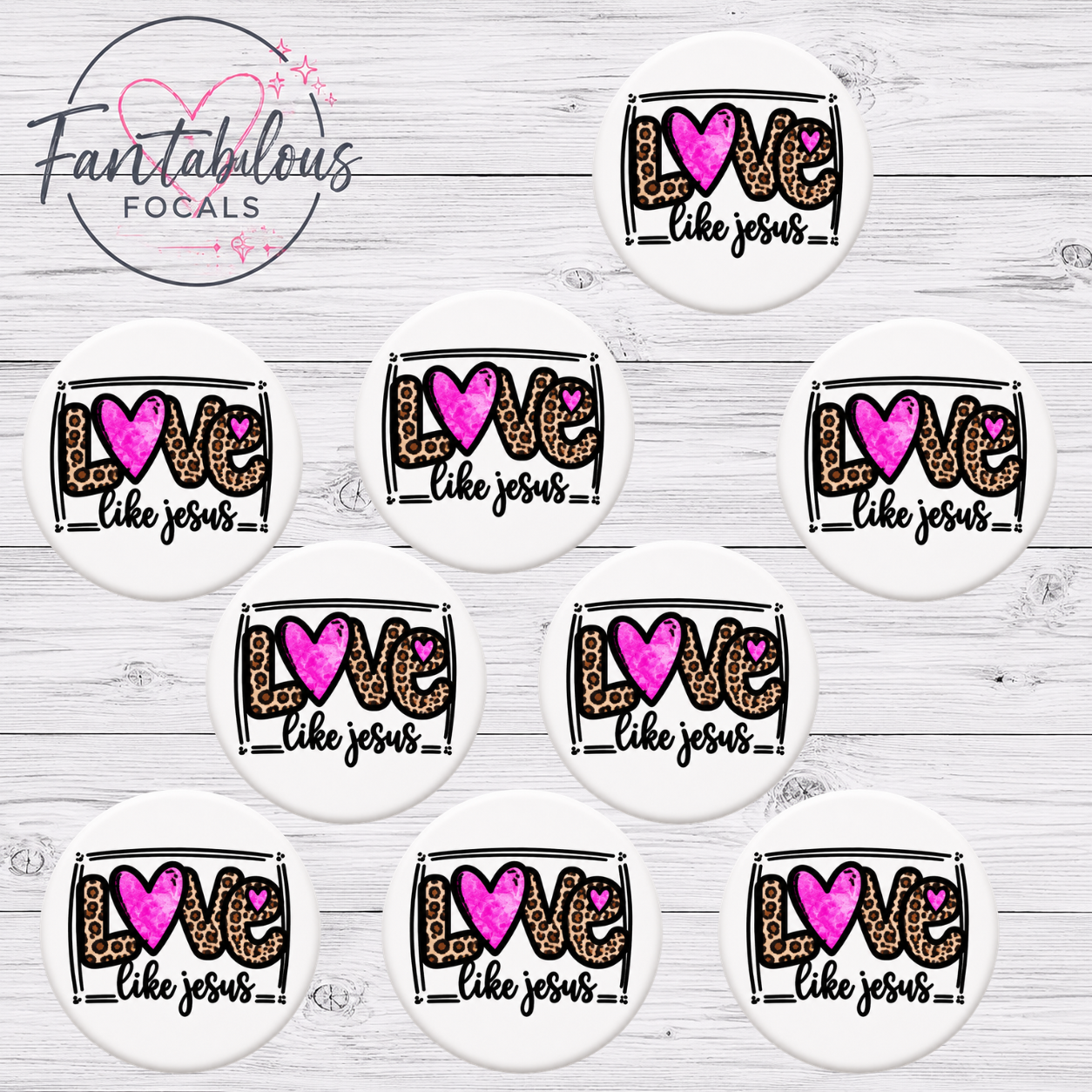 30MM Love Like Jesus Silicone Focal Bead