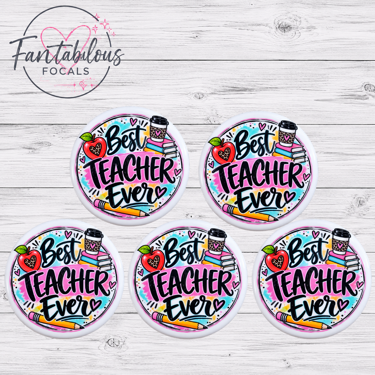 Best Teacher Ever Silicone Focal Bead