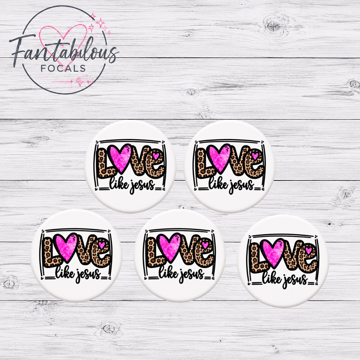 30MM Love Like Jesus Silicone Focal Bead