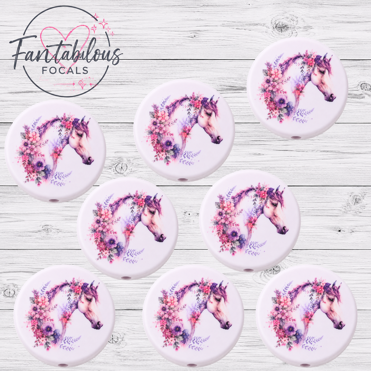 Floral Horse Focal Bead
