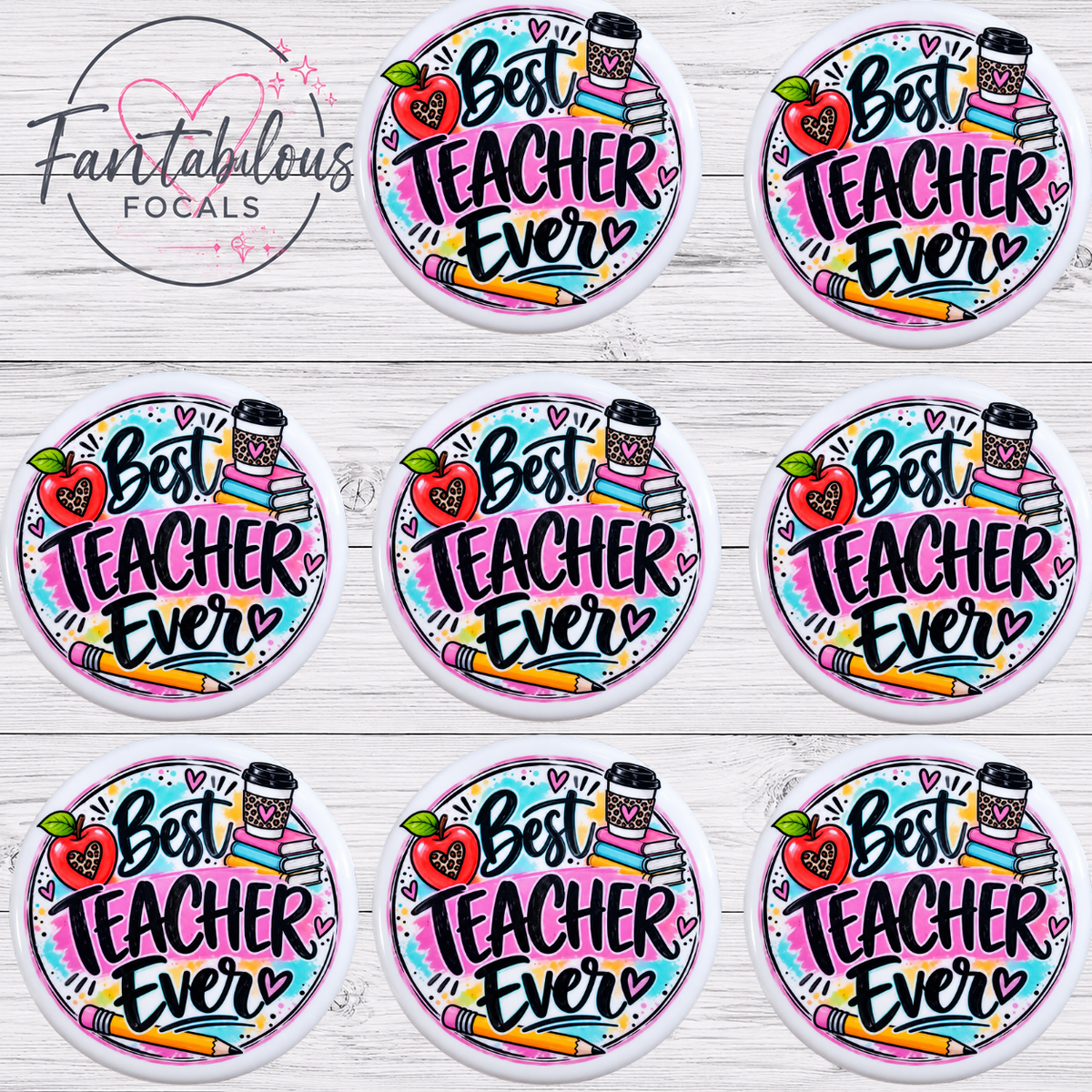 Best Teacher Ever Silicone Focal Bead