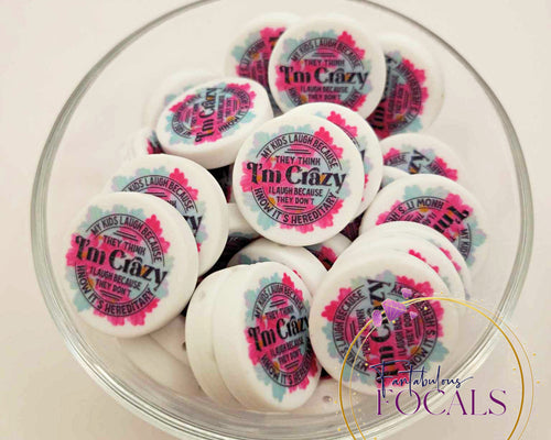 30mm “I'm Crazy” Custom Exclusive Silicone Focal Bead