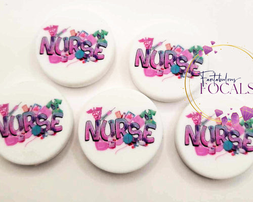 30mm “Nurse” Custom Exclusive Silicone Focal Bead