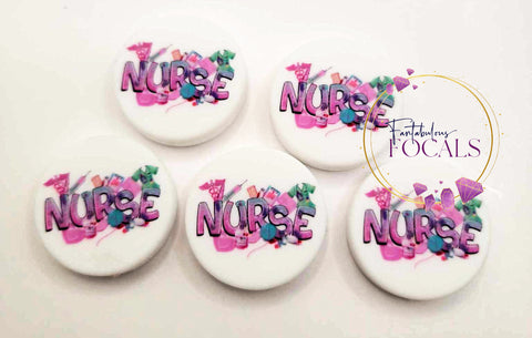 30mm “Nurse” Custom Exclusive Silicone Focal Bead