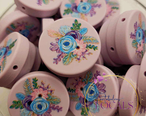 30mm “Flower Bouquet” Custom Exclusive Silicone Focal Bead