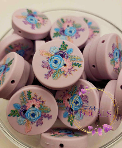 30mm “Flower Bouquet” Custom Exclusive Silicone Focal Bead