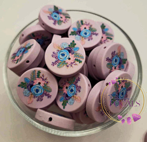 30mm “Flower Bouquet” Custom Exclusive Silicone Focal Bead