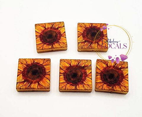 30mm “Lovely Sunflower” Custom Exclusive Silicone Focal Bead