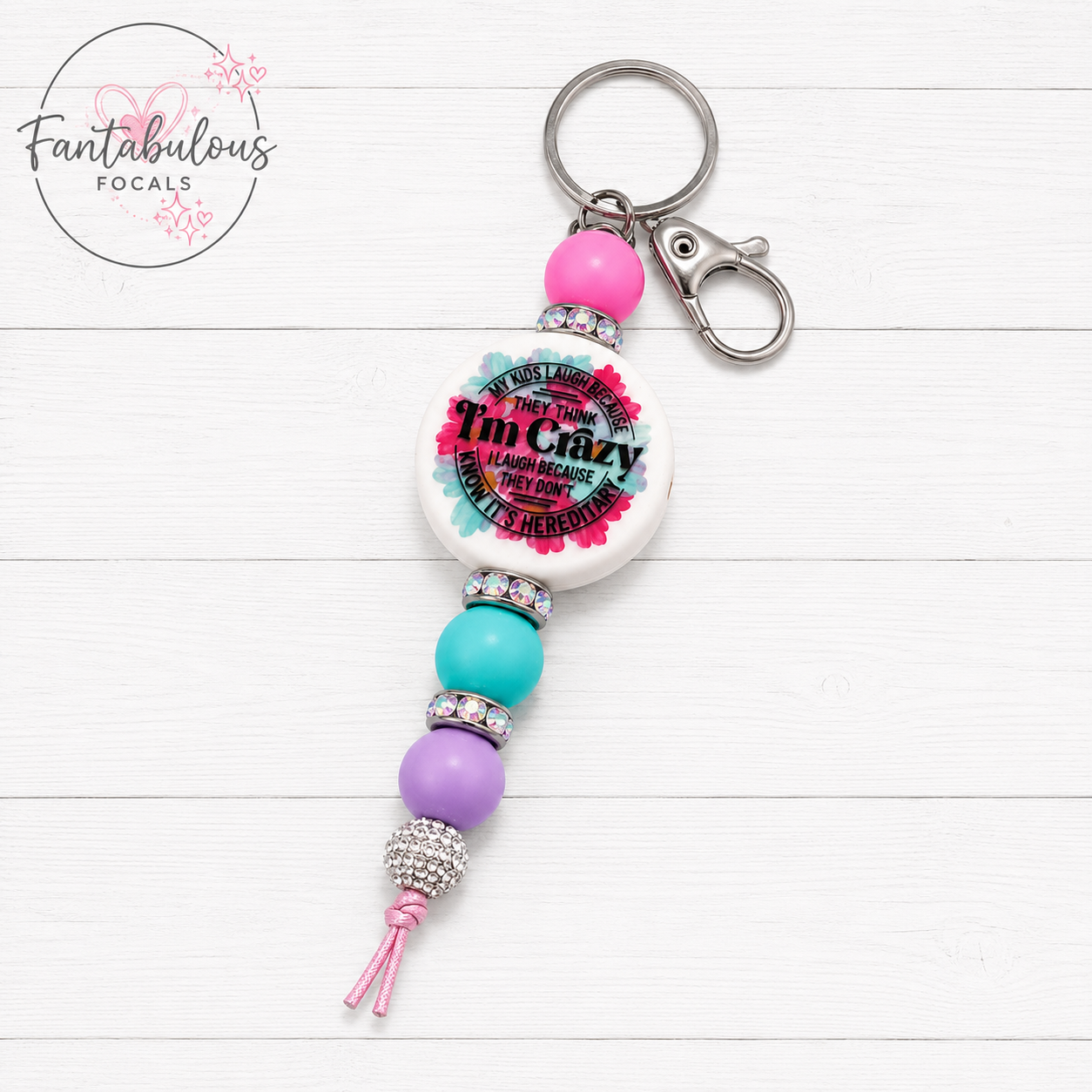 30MM I’m Crazy It’s Hereditary Silicone Focal Bead