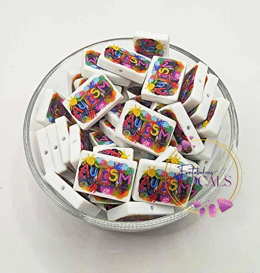 30mm “Autism- Accept-Understand-Love" Custom Silicone Focal Bead