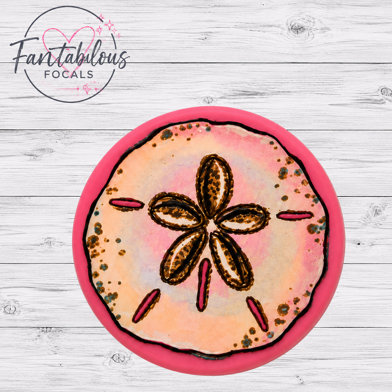 30mm Sand Dollar Custom Silicone Focal Bead