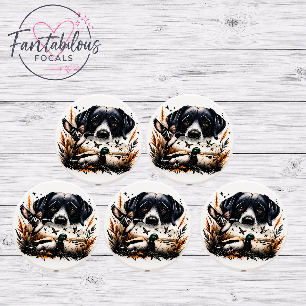 30MM Hunting Dog Silicone Focal Bead