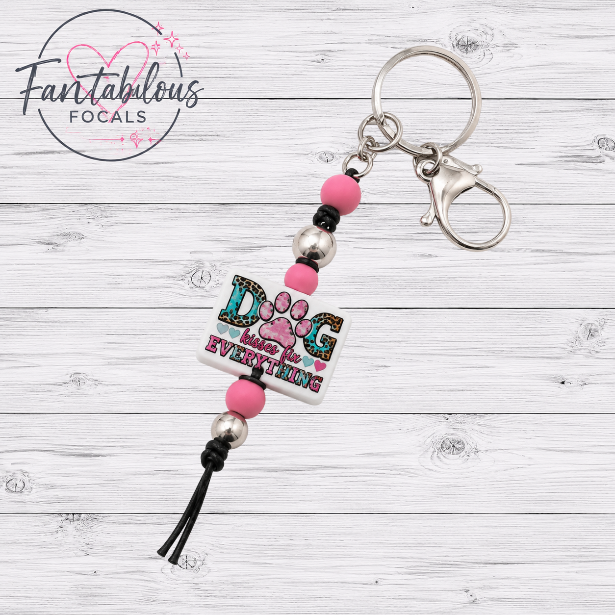 Dog Kisses Fix Everything Focal Bead