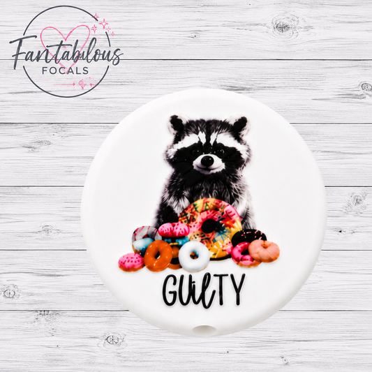 30MM Guilty Raccoon Silicone Focal Bead