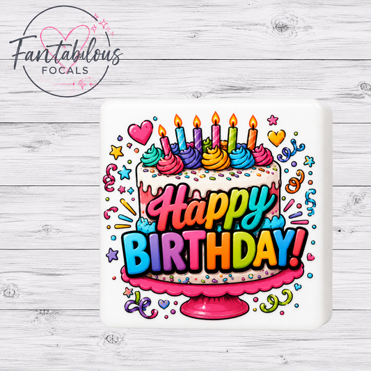 Happy Birthday Silicone Focal Bead