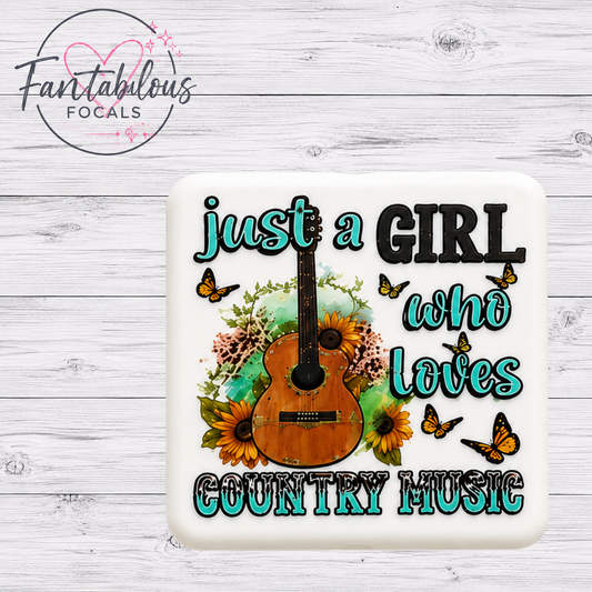 Just A Girl Who Loves Country Music Focal Bead