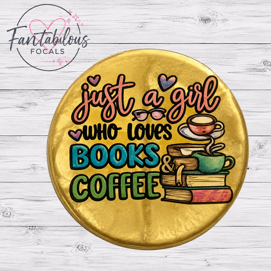Just a Girl Who Loves Books & Coffee Silicone Focal Bead