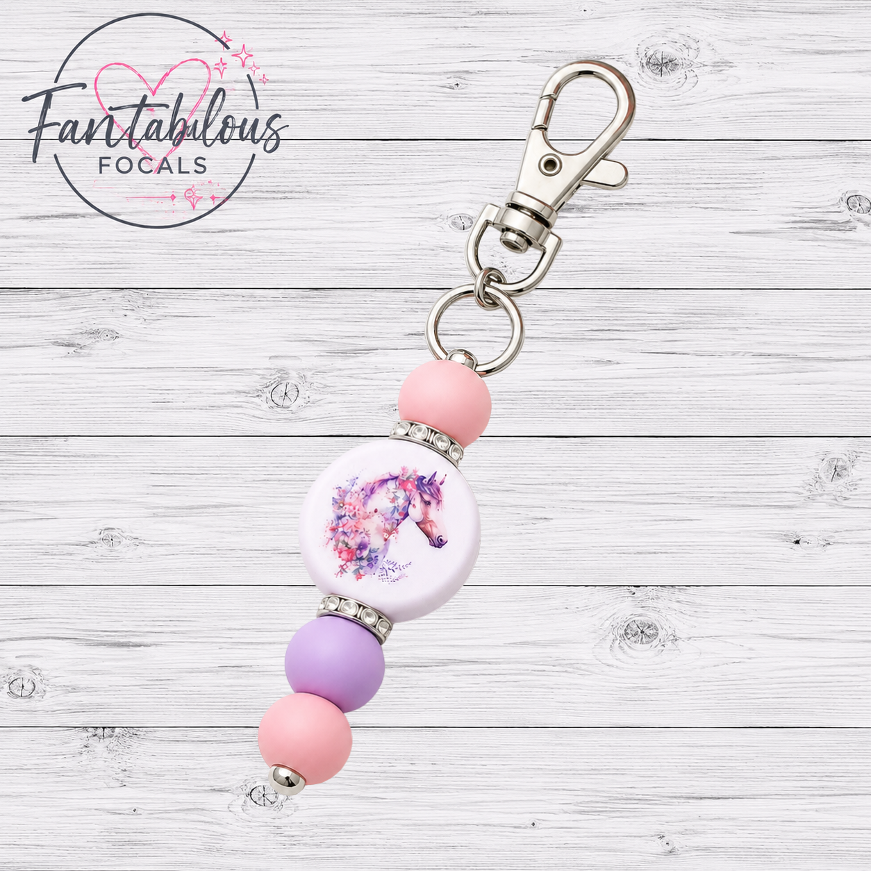 Floral Horse Focal Bead