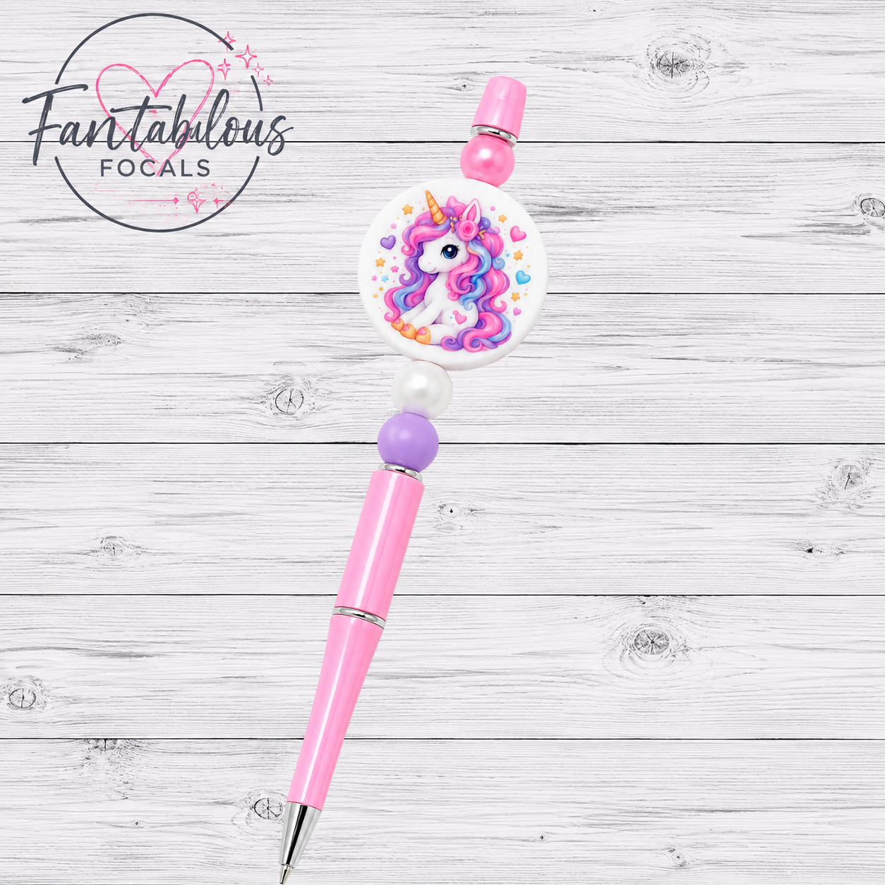 Pastel Unicorn Silicone Focal Bead