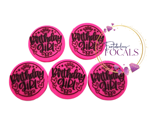 30mm “Birthday Girl” Custom Exclusive Silicone Focal Bead