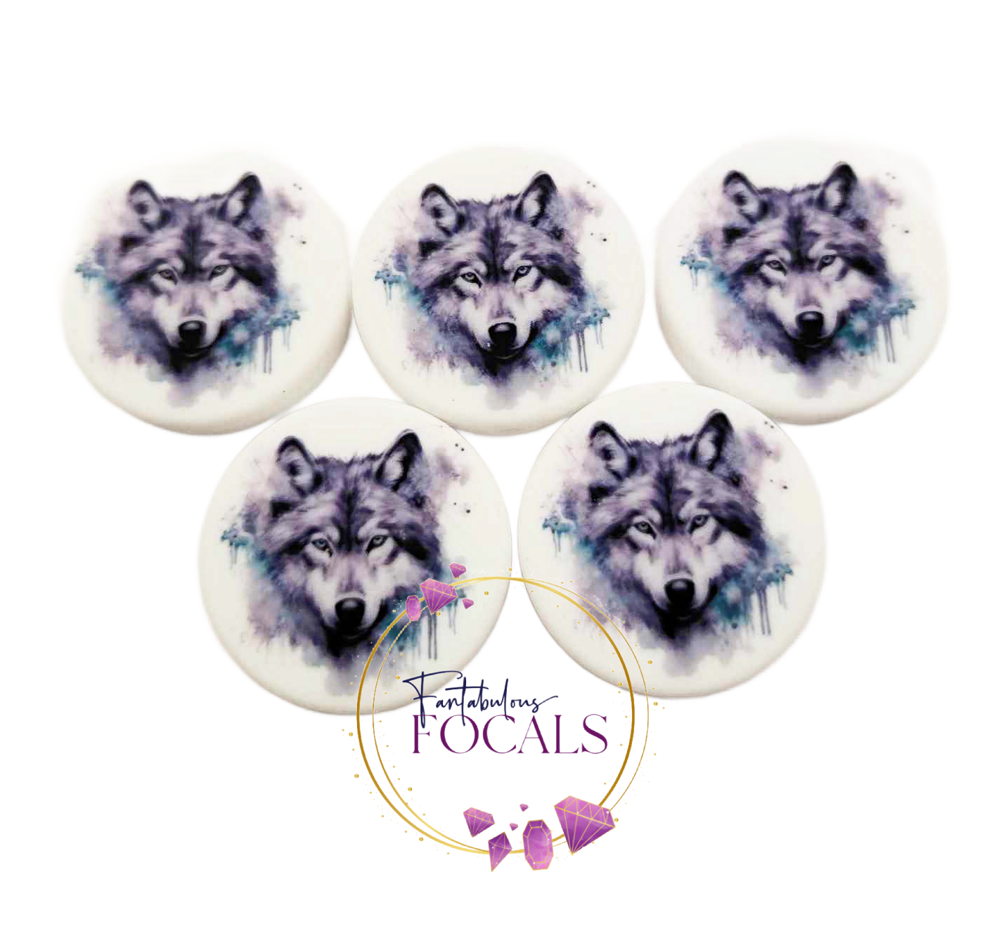 30mm “Wolf” Custom Exclusive Silicone Focal Bead