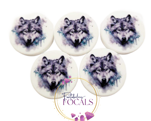 30mm “Wolf” Custom Exclusive Silicone Focal Bead