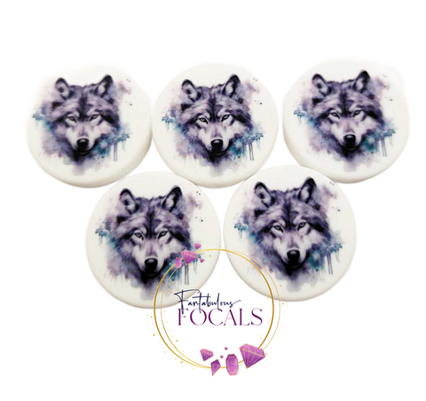 30mm “Wolf” Custom Exclusive Silicone Focal Bead