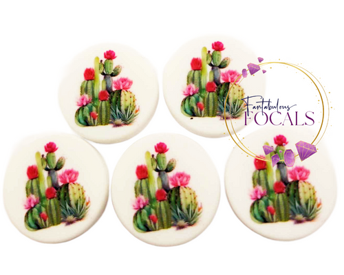 30mm “Desert Flower Cactus” Custom Exclusive Silicone Focal Bead