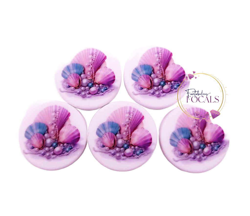 30mm “Seashells” Custom Exclusive Silicone Focal Bead