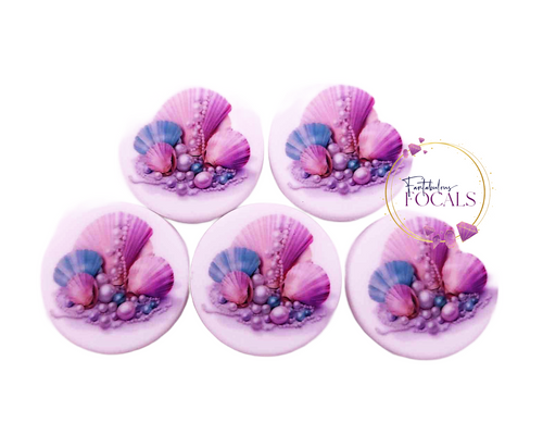 30mm “Seashells” Custom Exclusive Silicone Focal Bead