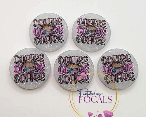 30mm “Glitter Coffee” Custom Exclusive Silicone Focal Bead