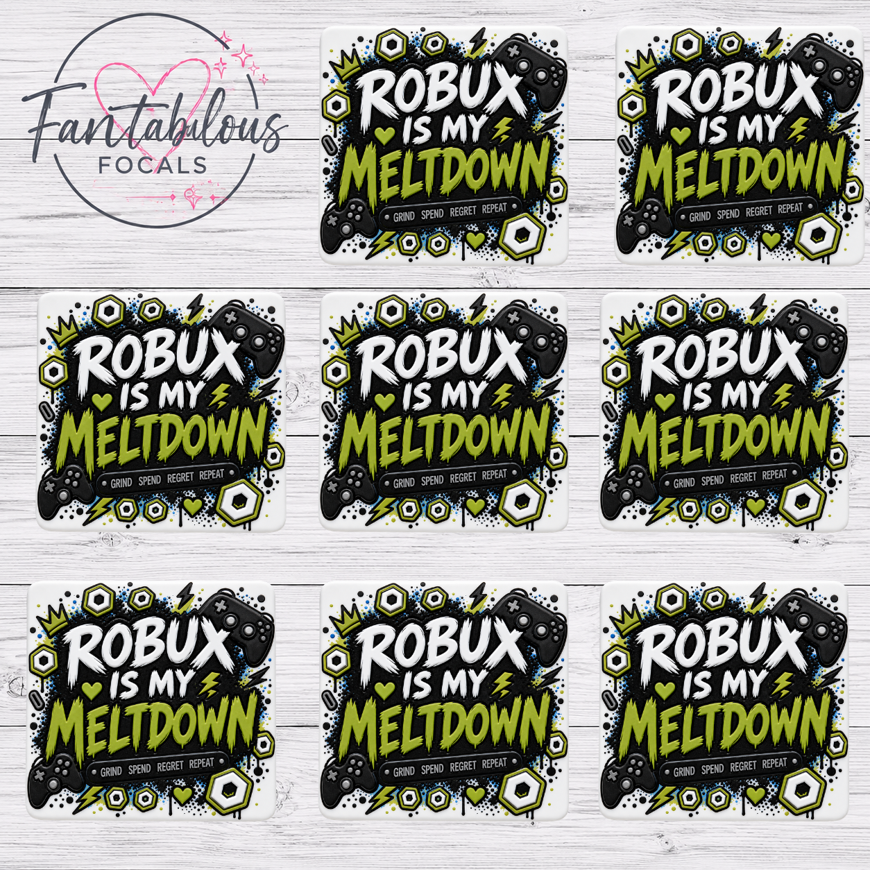 Robux Is My Meltdown Gamer Silicone Focal Bead
